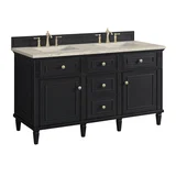 Lorelai 60" Double Vanity, Black Onyx, w/ 3 CM Tajnar Eclos Top