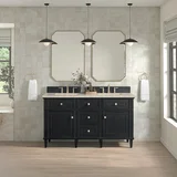 Lorelai 60" Double Vanity, Black Onyx, w/ 3 CM Tajnar Eclos Top