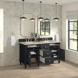 Lorelai 60" Double Vanity, Black Onyx, w/ 3 CM Tajnar Eclos Top