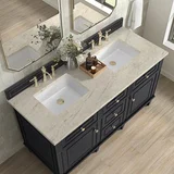 Lorelai 60" Double Vanity, Black Onyx, w/ 3 CM Tajnar Eclos Top