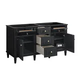 Lorelai 60" Double Vanity, Black Onyx w/ 3 CM White Zeus Silestone Top