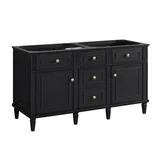 Lorelai 60" Double Vanity, Black Onyx w/ 3 CM White Zeus Silestone Top