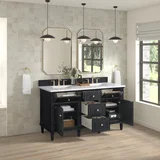 Lorelai 60" Double Vanity, Black Onyx w/ 3 CM White Zeus Silestone Top