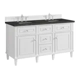 Lorelai 60" Double Vanity, Bright White, w/ 3 CM Phantome Eclos Top