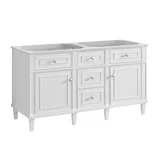 Lorelai 60" Double Vanity, Bright White, w/ 3 CM Phantome Eclos Top
