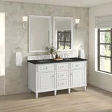 Lorelai 60" Double Vanity, Bright White, w/ 3 CM Phantome Eclos Top