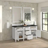Lorelai 60" Double Vanity, Bright White, w/ 3 CM Phantome Eclos Top
