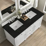 Lorelai 60" Double Vanity, Bright White, w/ 3 CM Phantome Eclos Top