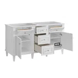Lorelai 60" Double Vanity, Bright White, w/ 3 CM Phantome Eclos Top