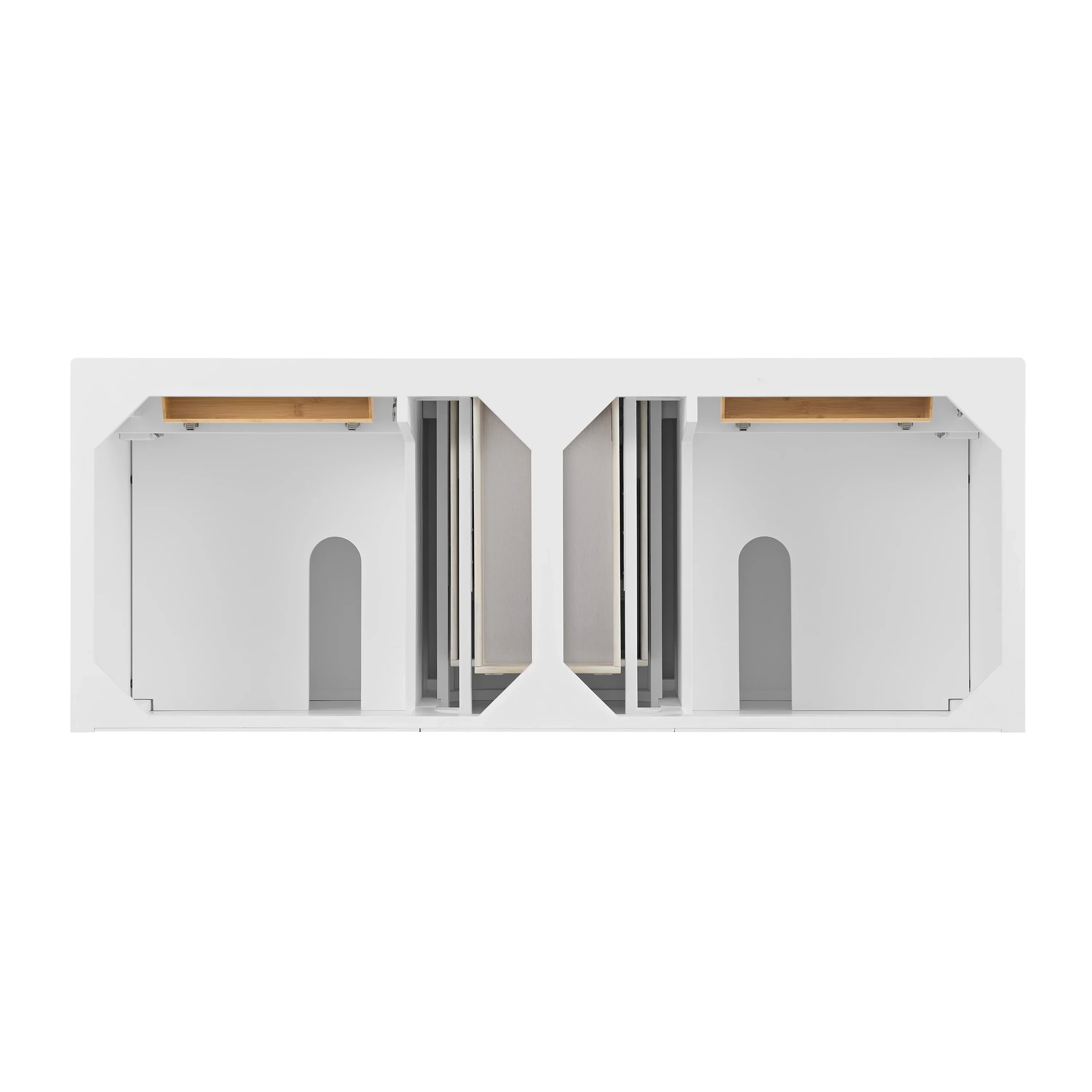 Lorelai 60" Double Vanity, Bright White, w/ 3 CM Siberian Silestone Top