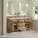 Lorelai 60" Double Vanity, Light Natural Oak w/ 3 CM Eternal Jasmine Pearl Silestone Top