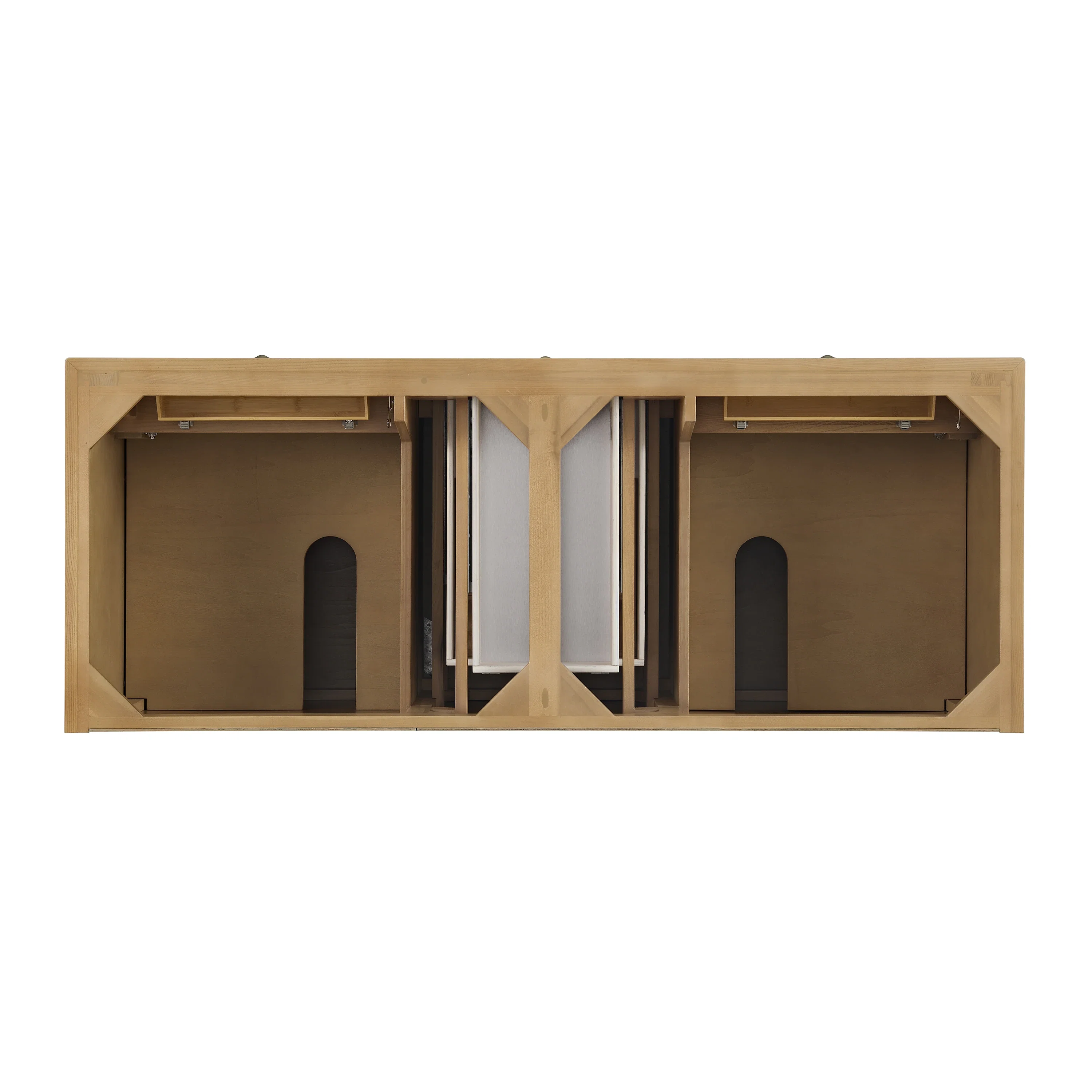 Lorelai 60" Double Vanity, Light Natural Oak w/ 3 CM Ethereal Noctis Silestone Top