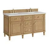 Lorelai 60" Double Vanity, Light Natural Oak w/ 3 CM Lime Delight Silestone Top
