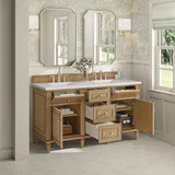 Lorelai 60" Double Vanity, Light Natural Oak w/ 3 CM Lime Delight Silestone Top