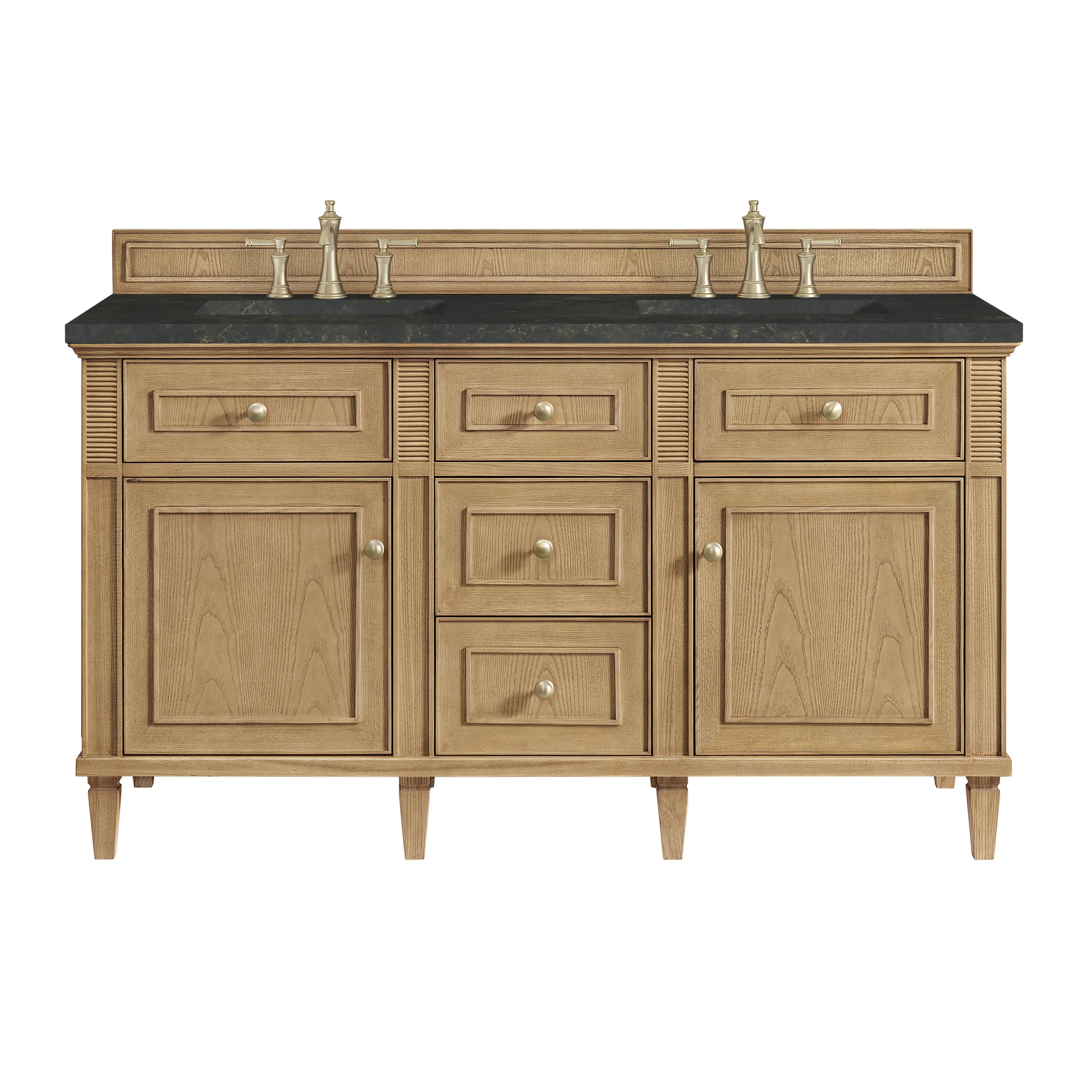 Lorelai 60" Double Vanity, Light Natural Oak, w/ 3 CM Phantome Eclos Top
