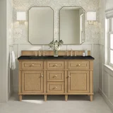 Lorelai 60" Double Vanity, Light Natural Oak, w/ 3 CM Phantome Eclos Top