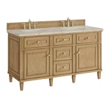 Lorelai 60" Double Vanity, Light Natural Oak, w/ 3 CM Tajnar Eclos Top