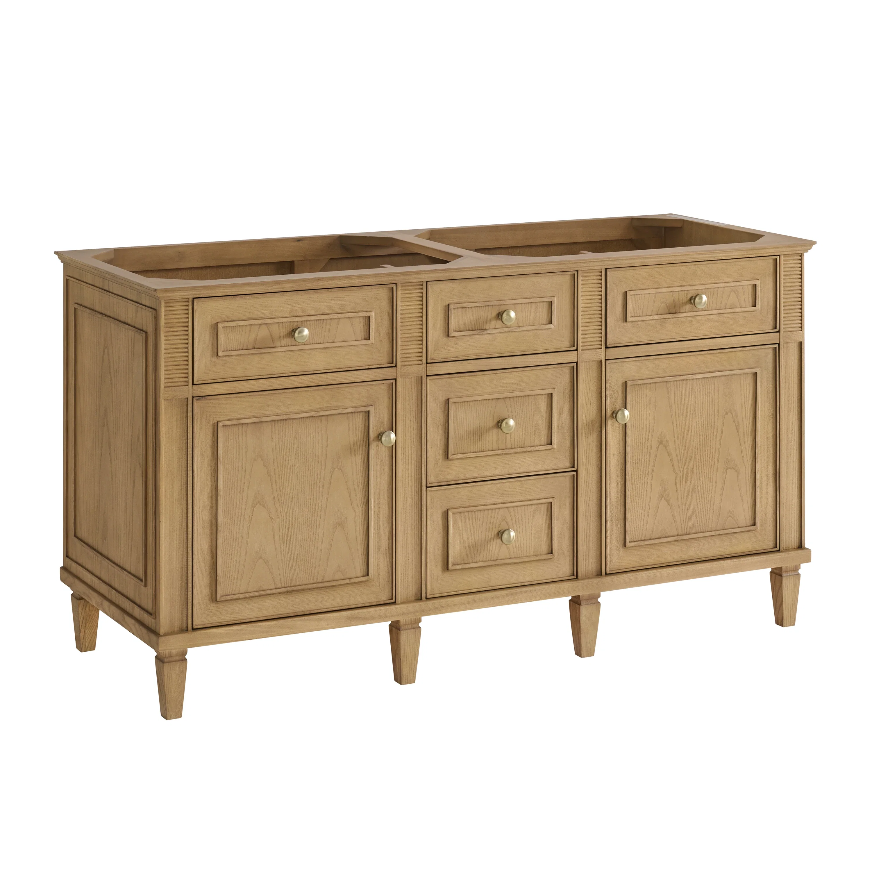 Lorelai 60" Double Vanity, Light Natural Oak w/ 3 CM White Zeus Silestone Top