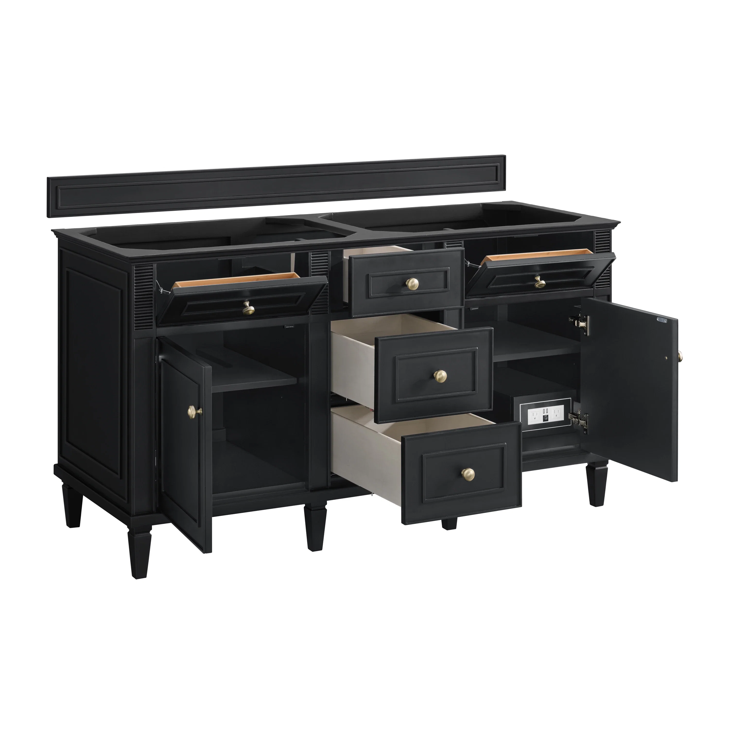 Lorelai 60" Double Vanity, Black Onyx