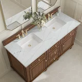 Lorelai 60" Double Vanity, Mid-Century Walnut w/ 3 CM Ethereal Noctis Silestone Top