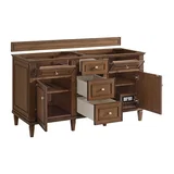 Lorelai 60" Double Vanity, Mid-Century Walnut w/ 3 CM Lime Delight Silestone Top