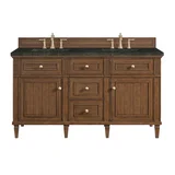 Lorelai 60" Double Vanity, Mid-Century Walnut, w/ 3 CM Phantome Eclos Top