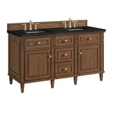 Lorelai 60" Double Vanity, Mid-Century Walnut, w/ 3 CM Phantome Eclos Top