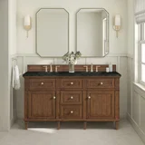 Lorelai 60" Double Vanity, Mid-Century Walnut, w/ 3 CM Phantome Eclos Top