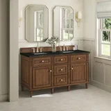 Lorelai 60" Double Vanity, Mid-Century Walnut, w/ 3 CM Phantome Eclos Top