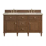 Lorelai 60" Double Vanity, Mid-Century Walnut, w/ 3 CM Tajnar Eclos Top