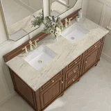 Lorelai 60" Double Vanity, Mid-Century Walnut, w/ 3 CM Tajnar Eclos Top