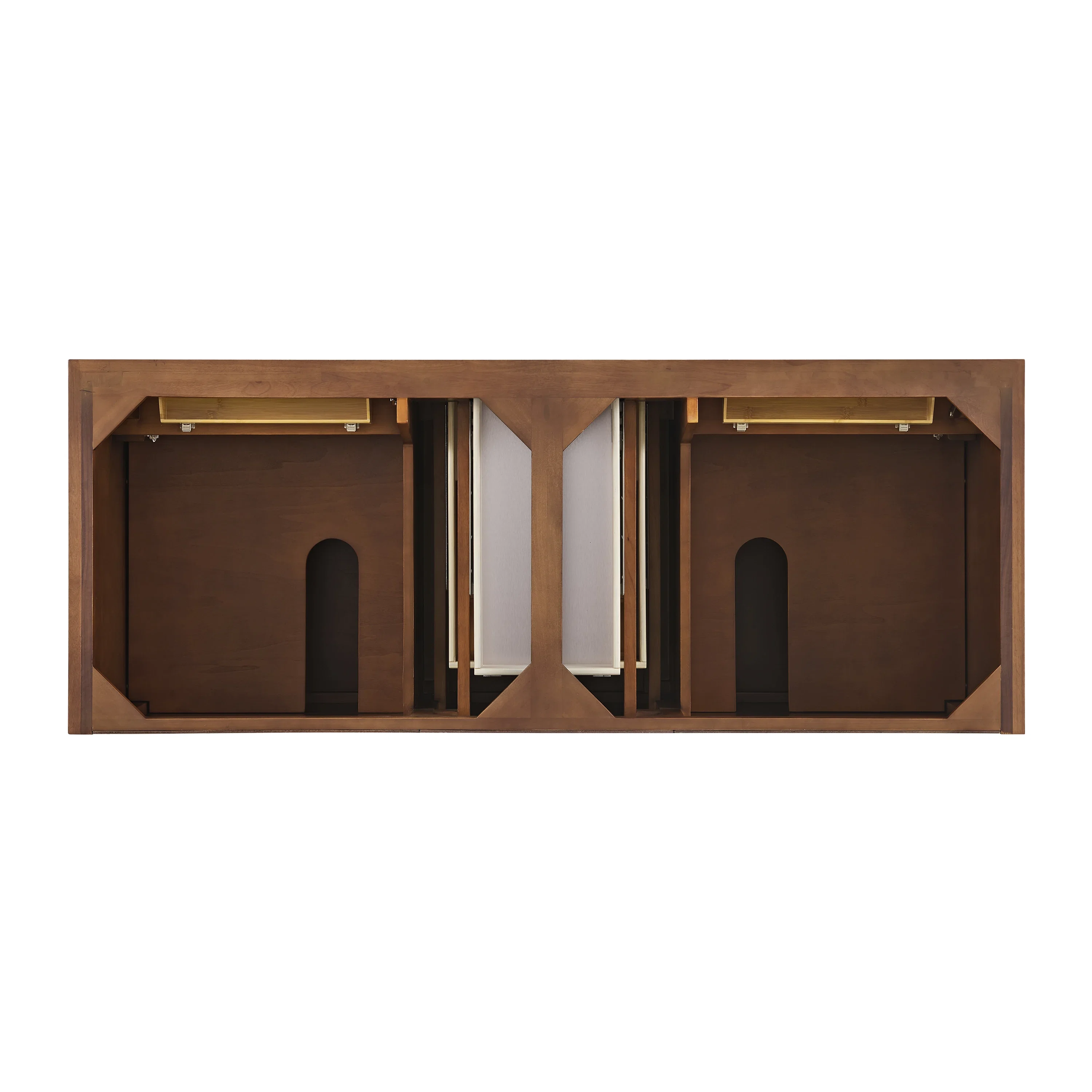 Lorelai 60" Double Vanity, Mid-Century Walnut w/ 3 CM White Zeus Silestone Top