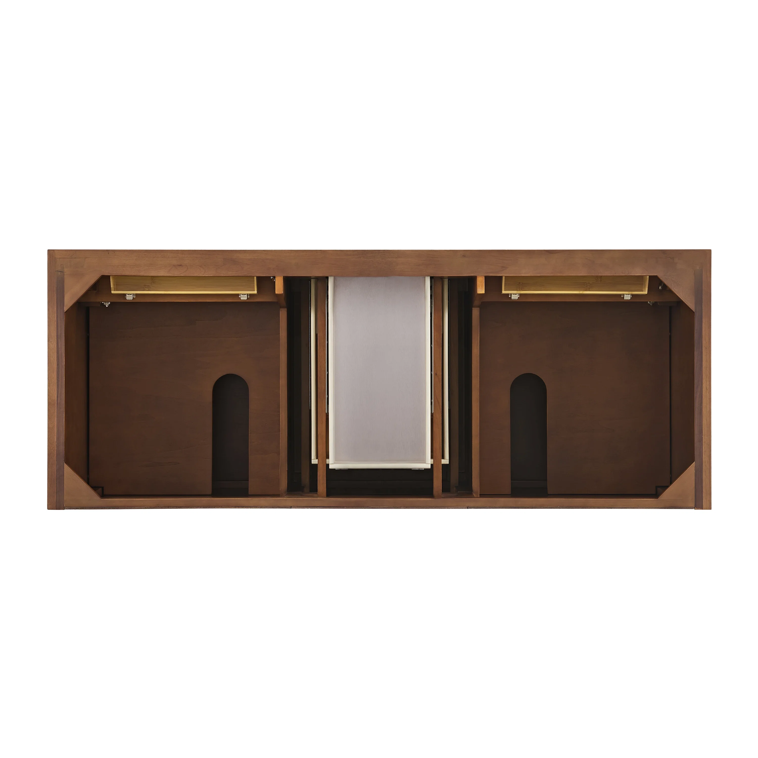 Lorelai 60" Double Vanity, Mid-Century Walnut w/ 3 CM Ethereal Noctis Silestone Top w/FreePower Wireless Charger