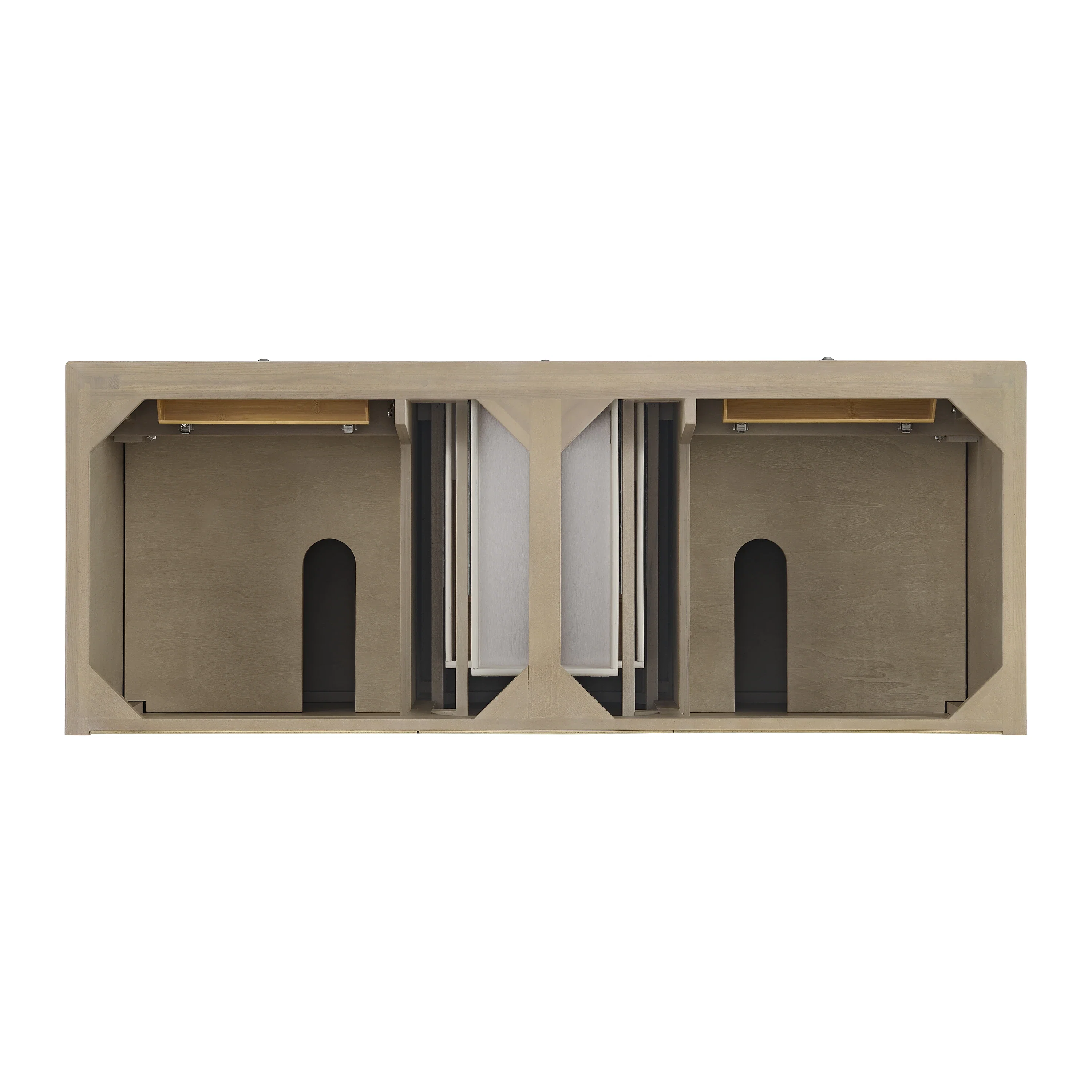 Lorelai 60" Double Vanity, Whitewashed Oak w/ 3 CM Eternal Jasmine Pearl Silestone Top
