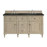 Lorelai 60" Double Vanity, Whitewashed Oak, w/ 3 CM Phantome Eclos Top
