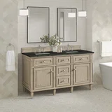 Lorelai 60" Double Vanity, Whitewashed Oak, w/ 3 CM Phantome Eclos Top