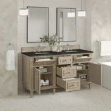 Lorelai 60" Double Vanity, Whitewashed Oak, w/ 3 CM Phantome Eclos Top