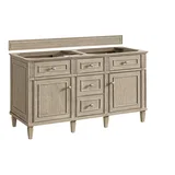 Lorelai 60" Double Vanity, Whitewashed Oak