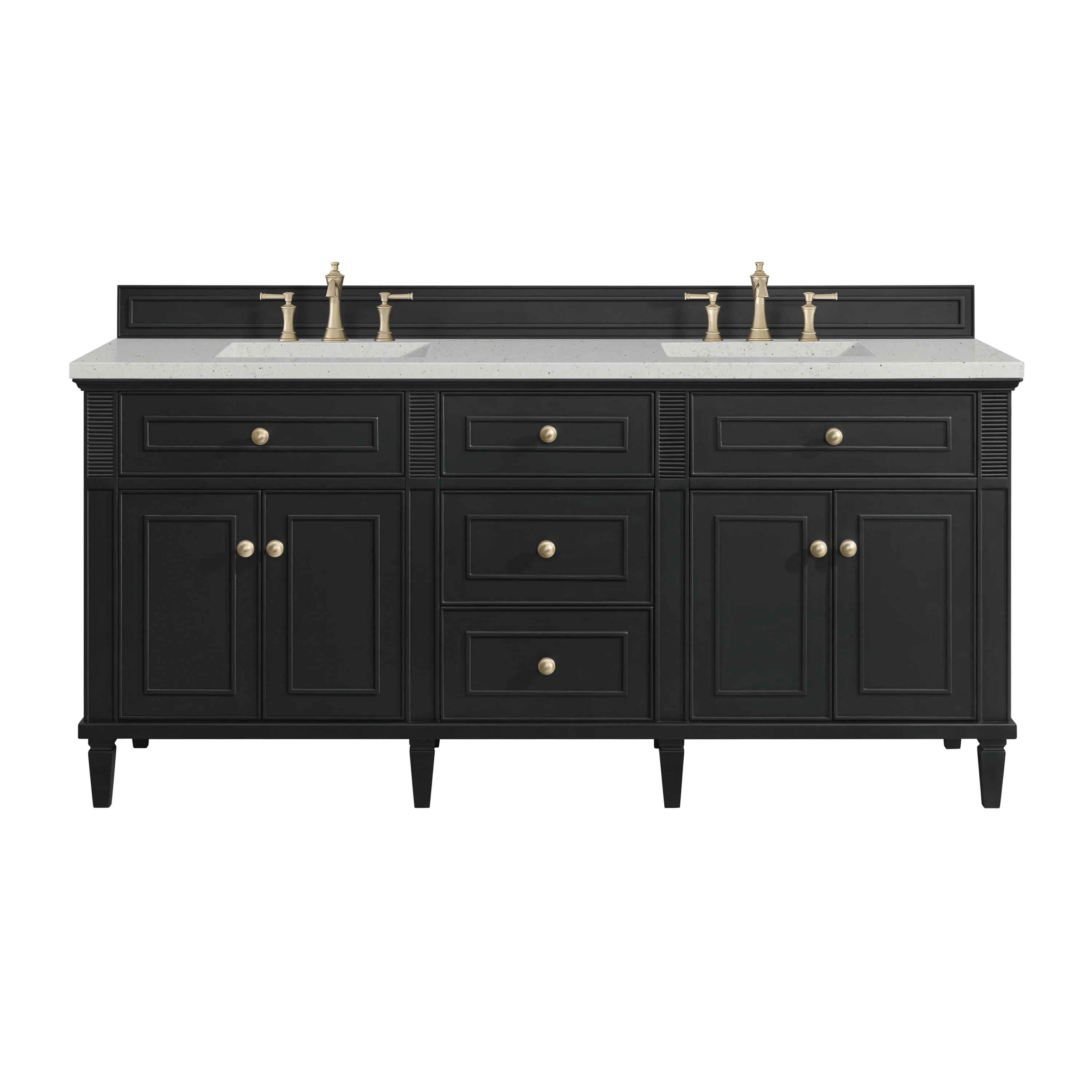 Lorelai 72" Double Vanity, Black Onyx w/ 3 CM Lime Delight Silestone Top