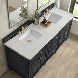 Lorelai 72" Double Vanity, Black Onyx w/ 3 CM Lime Delight Silestone Top