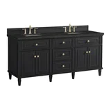 Lorelai 72" Double Vanity, Black Onyx, w/ 3 CM Phantome Eclos Top