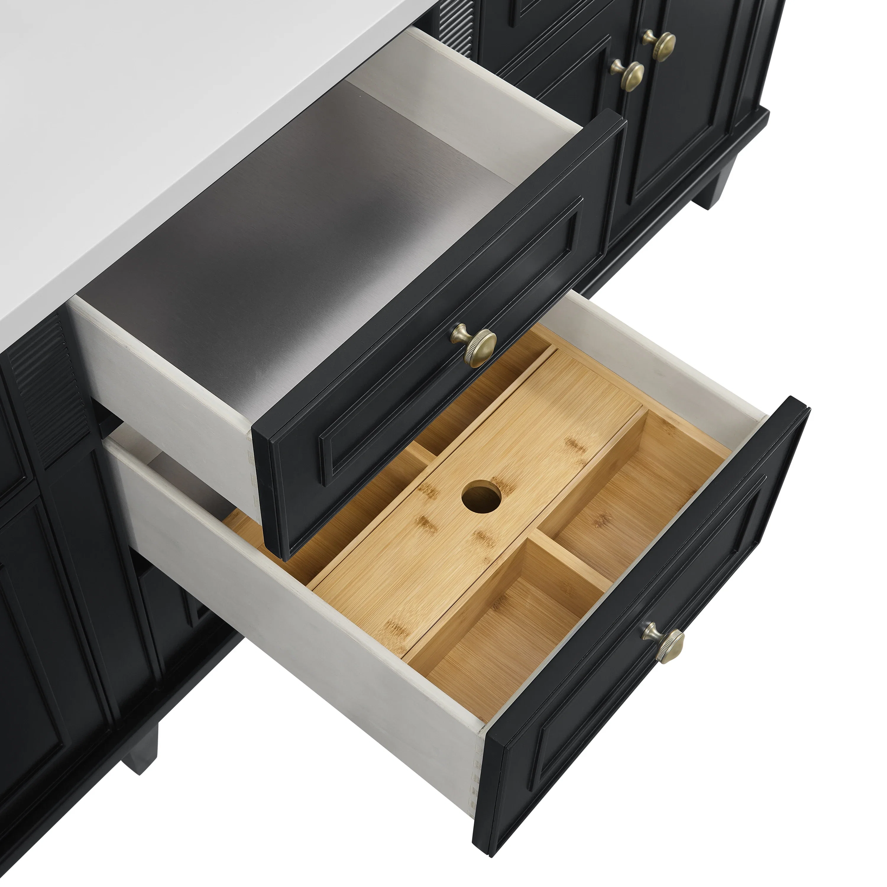 Lorelai 72" Double Vanity, Black Onyx, w/ 3 CM Phantome Eclos Top