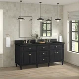 Lorelai 72" Double Vanity, Black Onyx, w/ 3 CM Phantome Eclos Top