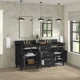 Lorelai 72" Double Vanity, Black Onyx, w/ 3 CM Phantome Eclos Top