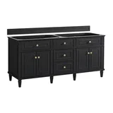 Lorelai 72" Double Vanity, Black Onyx, w/ 3 CM Siberian Silestone Top