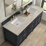 Lorelai 72" Double Vanity, Black Onyx, w/ 3 CM Tajnar Eclos Top
