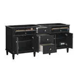 Lorelai 72" Double Vanity, Black Onyx w/ 3 CM White Zeus Silestone Top