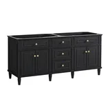 Lorelai 72" Double Vanity, Black Onyx w/ 3 CM White Zeus Silestone Top