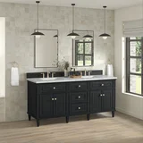 Lorelai 72" Double Vanity, Black Onyx w/ 3 CM Ethereal Noctis Silestone Top w/FreePower Wireless Charger