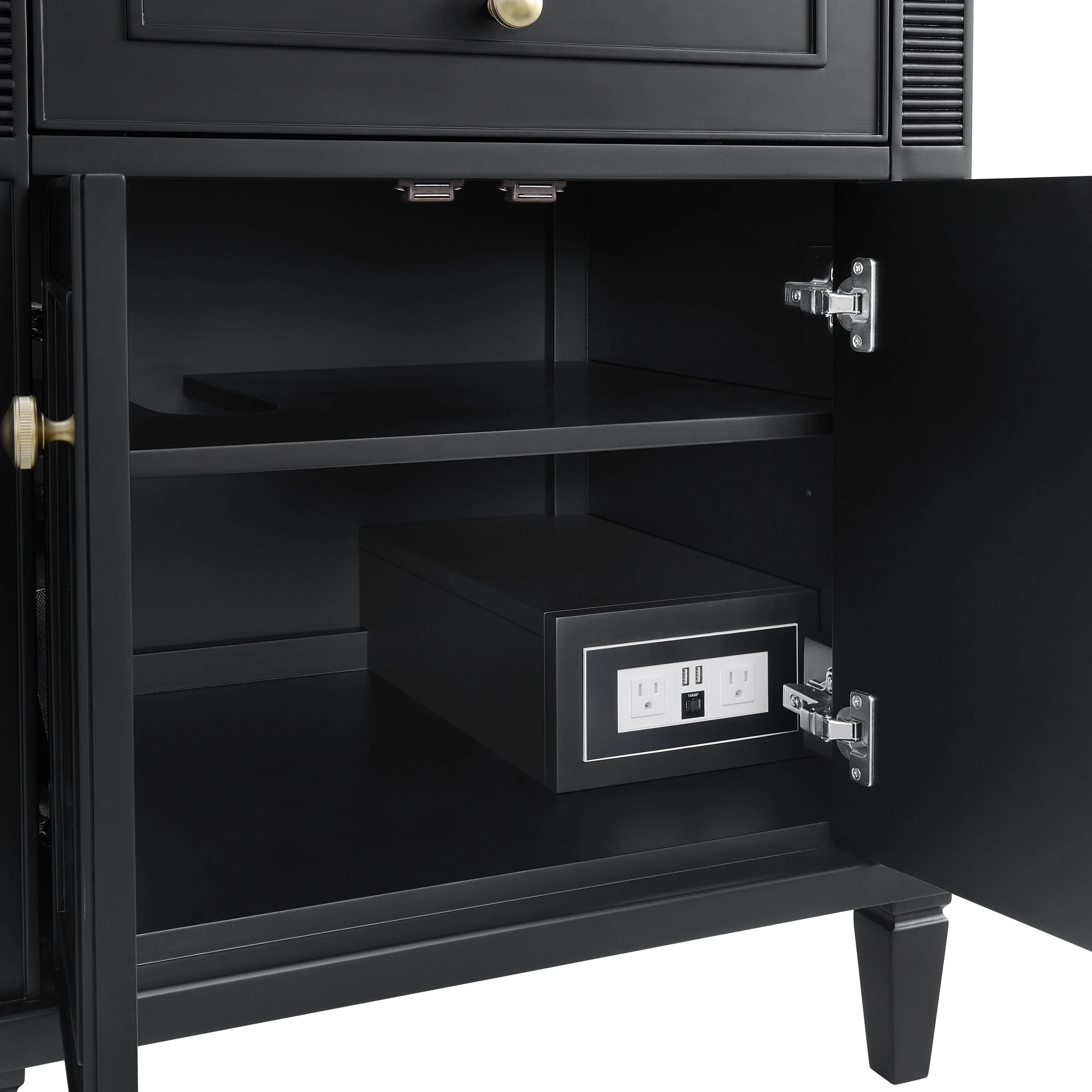 Lorelai 72" Double Vanity, Black Onyx w/ 3 CM Parisien Bleu Silestone Top w/FreePower Wireless Charger